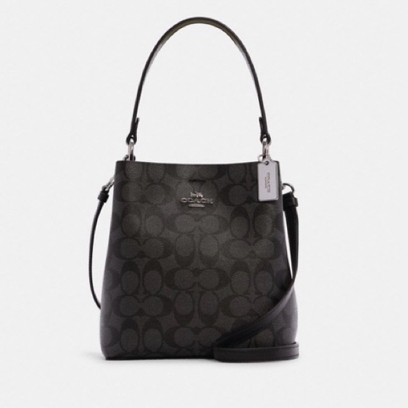 Small Town Bucket Bag In Signature Canvas (with Wine/Red Color Interior) - Picture 5 of 5